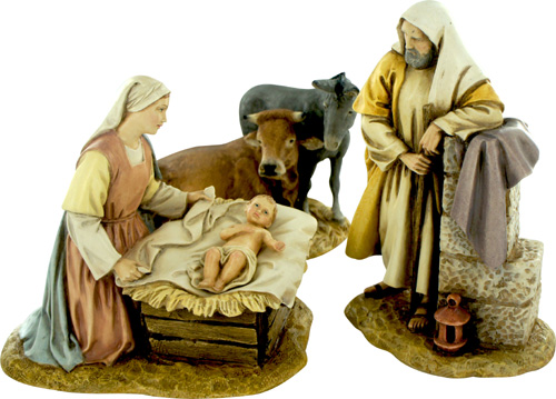 Natività in resina 3 pezzi cm. 12 ( 5 soggetti)
