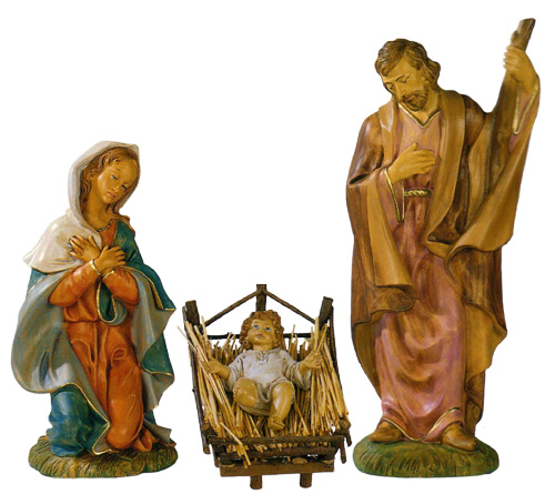 Presepio in resina di gomma pz.3 cm. 53