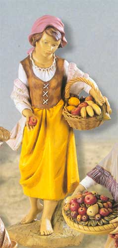 Bambina con frutta cm. 100