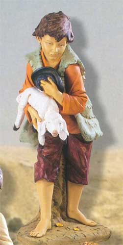 Bambino con agnello in braccio cm. 100