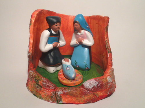 Presepio Sardo Nuraghe azzurro cm. 12 x 14 x 10