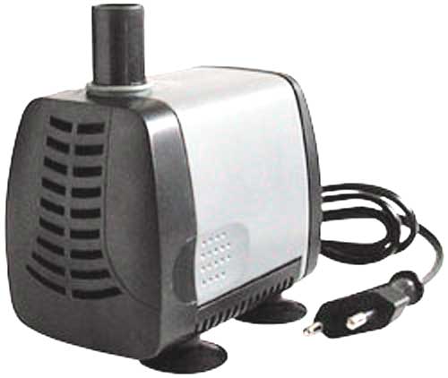 Pompa 4: resa 1200-2000 L/H - disliv.cm. 200 - 38 W - dim. cm. 11,8x7,2x12,2
