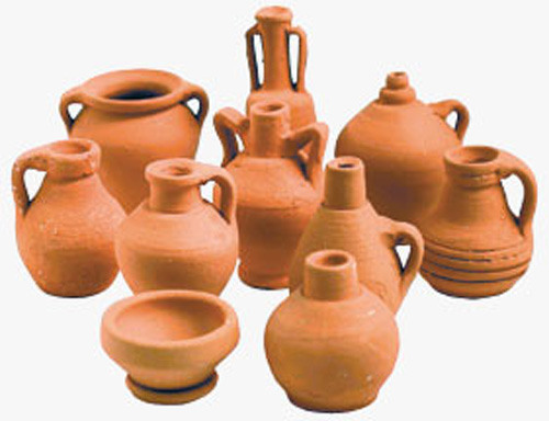 VSP Set 10 anfore in terracotta cm.3
