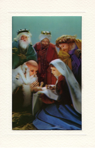 Biglietto cartolina Visita dei Magi 3D cm. 11,5 x 17