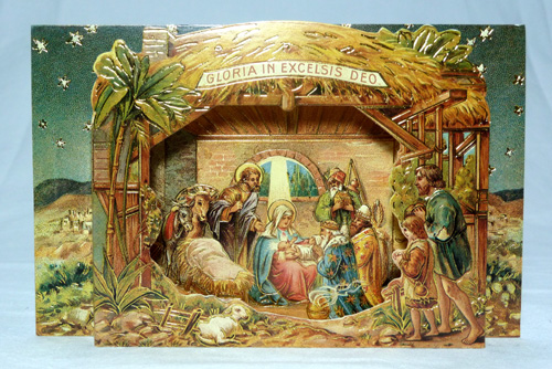 Presepio 3D Shackman capanna oro cm. 14 x 9 x 2