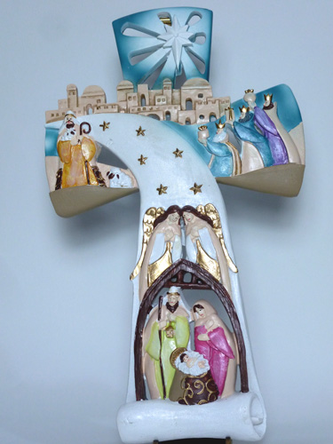 Croce con natività cm. 25 x 16