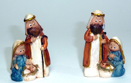 Sacra famiglia in resina cm. 6     (Madonna a sinistra)